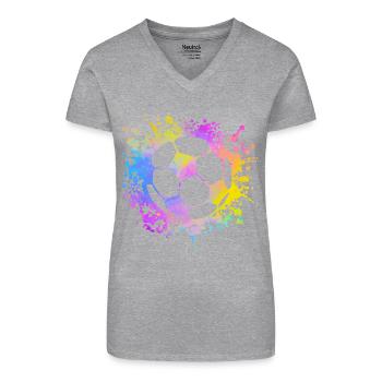 Paint Splashes Soccer Lover Graphisme Football - T-shirt bio col V Femme - noir - Devant
