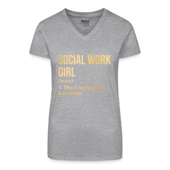 Sozialarbeit - Bio Frauen T-Shirt mit V-Ausschnitt - Schwarz - Vorne