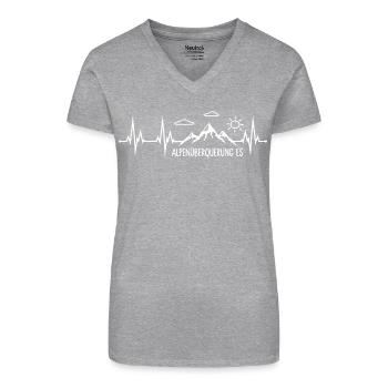 Alpenüberquerung E5 - Bio Frauen T-Shirt mit V-Ausschnitt - Schwarz - Vorne
