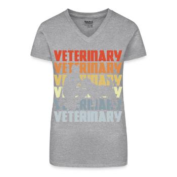Vintage Vet - Organic Women's V-Neck T-Shirt - black - Front
