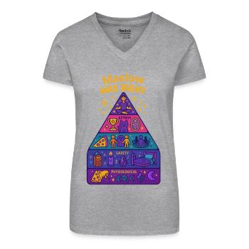 Maslow hatte Recht - Bio Frauen T-Shirt mit V-Ausschnitt - Schwarz - Vorne