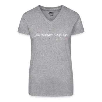 Low Budget Costume Karneval Spruch lustig Fasching - Bio Frauen T-Shirt mit V-Ausschnitt - Schwarz - Vorne
