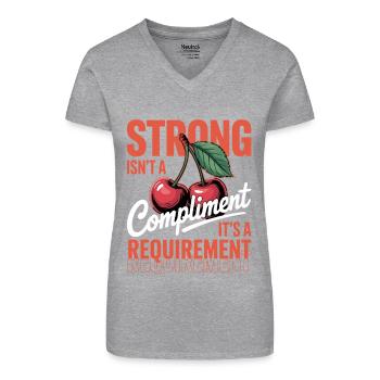 Women's Day Strong Isn't A Compliment - Organic Women's V-Neck T-Shirt - black - Front