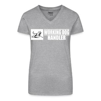 Working Dog Handler Motiv  - Bio Frauen T-Shirt mit V-Ausschnitt - Schwarz - Vorne
