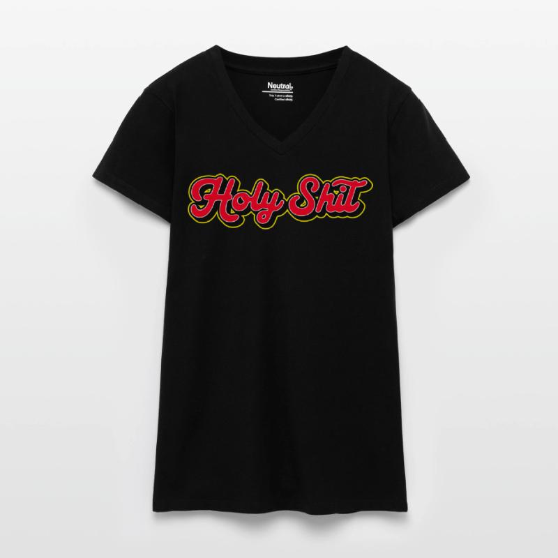 Heilige Scheiße, 3D Red Script Bio Frauen T-Shirt mit V-Ausschnitt