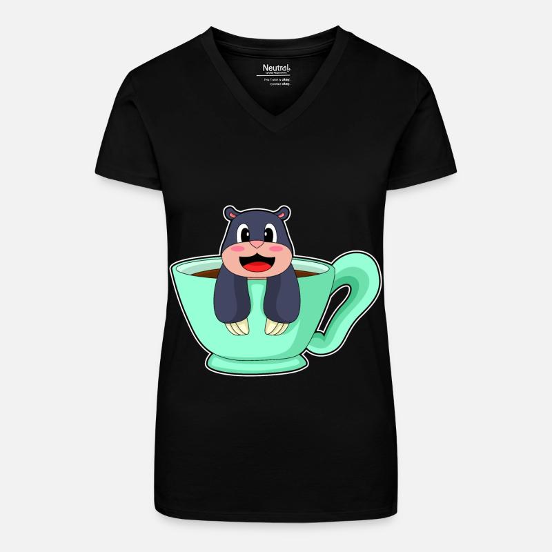 Mole Coffee - Organic Women's V-Neck T-Shirt - black