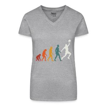 Evolution Basketball Basketball - Organic Women's V-Neck T-Shirt - black - Front