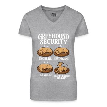 Windhund Greyhound - Bio Frauen T-Shirt mit V-Ausschnitt - Schwarz - Vorne