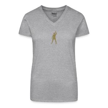 Homme Silhouette Pole Dance Danse Exotique - T-shirt bio col V Femme - noir - Devant