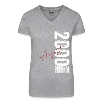 25. Geburtstag Geschenk Mann Original August 2000 - Bio Frauen T-Shirt mit V-Ausschnitt - Schwarz - Vorne