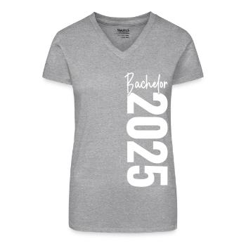 Bachelor 2025 - Bio Frauen T-Shirt mit V-Ausschnitt - Schwarz - Vorne