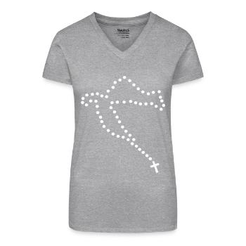 Kroatien Kette - Hrvatska krunica - Bio Frauen T-Shirt mit V-Ausschnitt - Schwarz - Vorne
