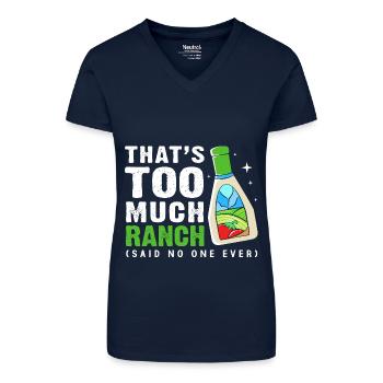 Dressing - Organic Women's V-Neck T-Shirt - navy blue - Front