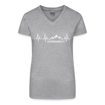Alpenüberquerung E5 - Bio Frauen T-Shirt mit V-Ausschnitt - Schwarz - Vorne
