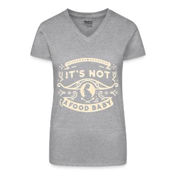 It's Not A Food Baby 11 - Bio Frauen T-Shirt mit V-Ausschnitt - Schwarz - Vorne