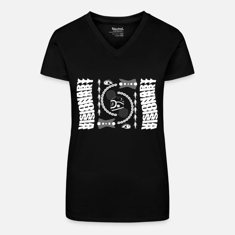 Visionary - Organic Women's V-Neck T-Shirt - black