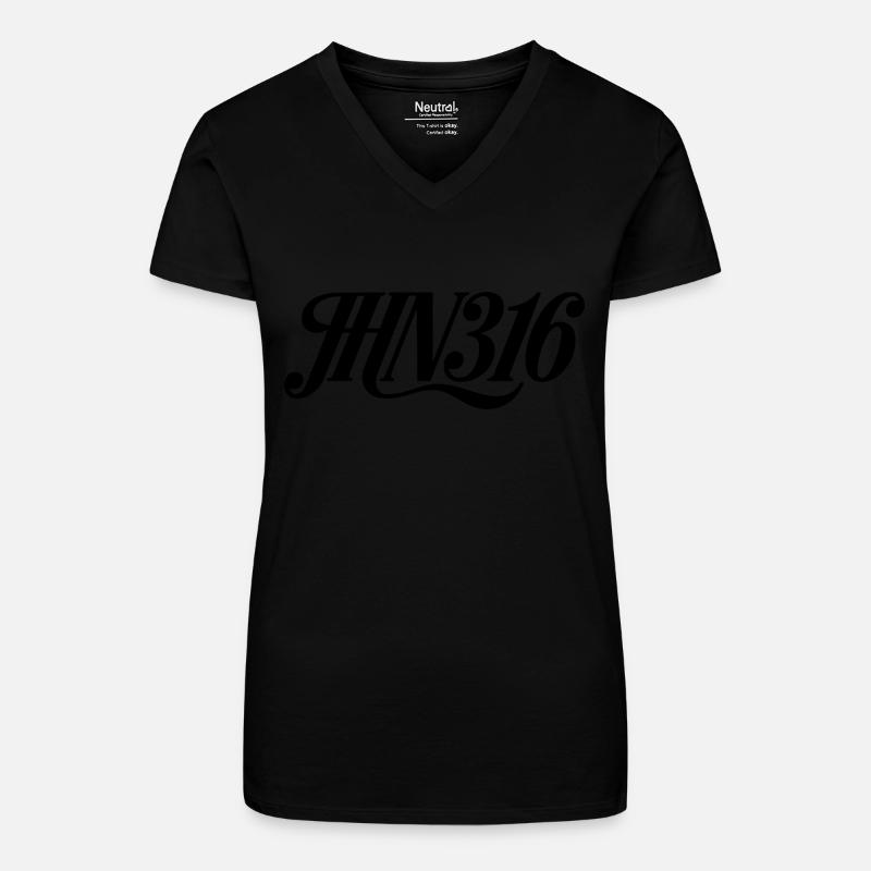 Christliche Glaube Jesus Gott Kreuz Glauben - Bio Frauen T-Shirt mit V-Ausschnitt - Schwarz