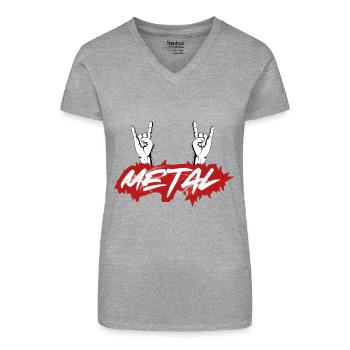 METAL - Bio Frauen T-Shirt mit V-Ausschnitt - Schwarz - Vorne