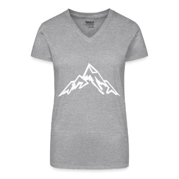 Montagne Montagne - T-shirt bio col V Femme - noir - Devant