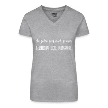 Lustiger Spruch - Bio Frauen T-Shirt mit V-Ausschnitt - Schwarz - Vorne