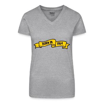 Born in 1964 - Organic Women's V-Neck T-Shirt - black - Front