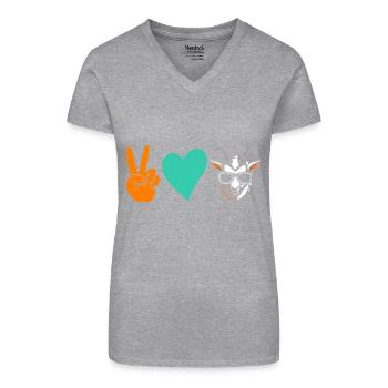 Goats - Organic Women's V-Neck T-Shirt - black - Front