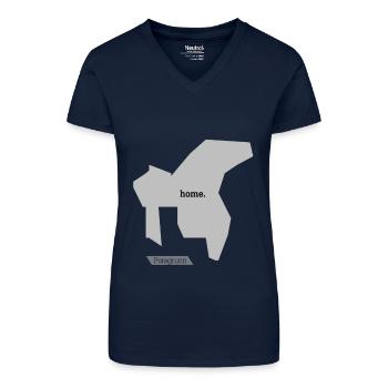 ville natale Porsgrunn - T-shirt bio col V Femme - bleu foncé - Devant