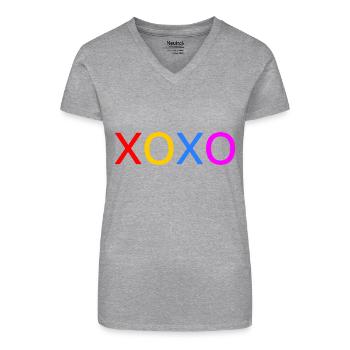 Xoxo - T-shirt bio col V Femme - noir - Devant