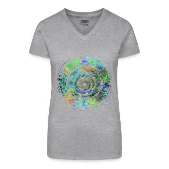 Notenkreis Bunt - Bio Frauen T-Shirt mit V-Ausschnitt -  - Vorne
