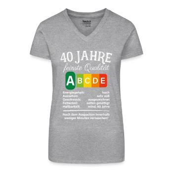 40 Jahre Feinste Qualität Geschenk 40. Geburtstag - Bio Frauen T-Shirt mit V-Ausschnitt - Schwarz - Vorne