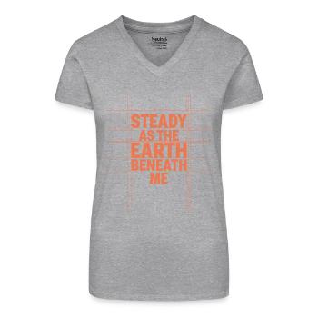 Signe du zodiaque du Taureau : Solide comme la Terre - T-shirt bio col V Femme - noir - Devant