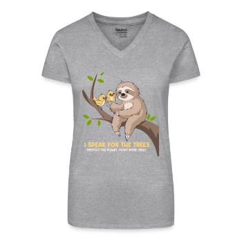 Ich Spreche Für Die Bäume: Umweltaktivist - Bio Frauen T-Shirt mit V-Ausschnitt - Schwarz - Vorne