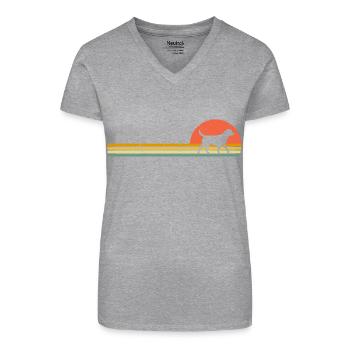 Rétro Labrador Retriever Vintage Dogs Labrador - T-shirt bio col V Femme - noir - Devant