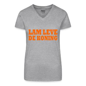 lam leve de koning - T-shirt bio col V Femme - noir - Devant