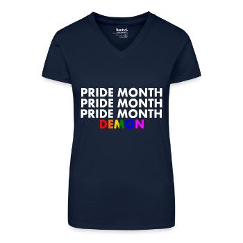pride month demon - Bio Frauen T-Shirt mit V-Ausschnitt - Dunkelblau - Vorne