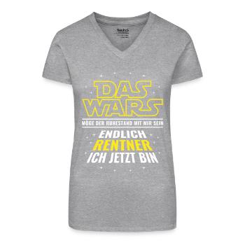 Rente Das wars - Endlich Rentner ich jetzt bin - Bio Frauen T-Shirt mit V-Ausschnitt - Schwarz - Vorne