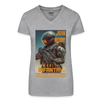 Mobile Infantry - Organic Women's V-Neck T-Shirt - black - Front