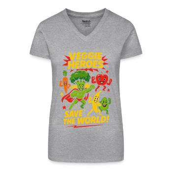 Veggie Heroes for Vegans, Vegetarians Food Lovers - Organic Women's V-Neck T-Shirt - black - Front