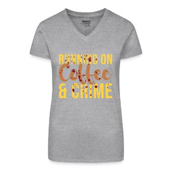 Criminologue Criminologie Café et criminalité - T-shirt bio col V Femme - noir - Devant