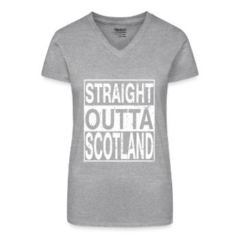Schottland Straight outta Schottland - Bio Frauen T-Shirt mit V-Ausschnitt - Schwarz - Vorne