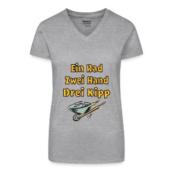 Lustiger Bau Spruch Schubkarre Humor Garten - Bio Frauen T-Shirt mit V-Ausschnitt - Schwarz - Vorne