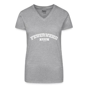 Feuerwehr Mama Geschenk - Bio Frauen T-Shirt mit V-Ausschnitt - Schwarz - Vorne