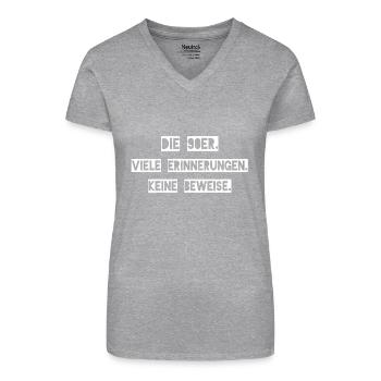 Keine Beweise aus den 90er - Bio Frauen T-Shirt mit V-Ausschnitt - Schwarz - Vorne