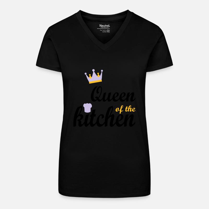 Cook - Organic Women's V-Neck T-Shirt - black