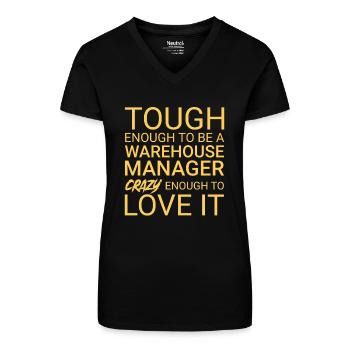 Warehouse Manager Crazy - Bio Frauen T-Shirt mit V-Ausschnitt - Schwarz - Vorne