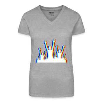 Glitch Party – Festival Style - Bio Frauen T-Shirt mit V-Ausschnitt - Schwarz - Vorne