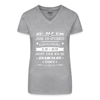 Original 1969 - Bio Frauen T-Shirt mit V-Ausschnitt - Schwarz - Vorne