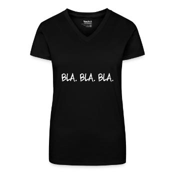 Bla Bla Bla - Bio Frauen T-Shirt mit V-Ausschnitt - Schwarz - Vorne