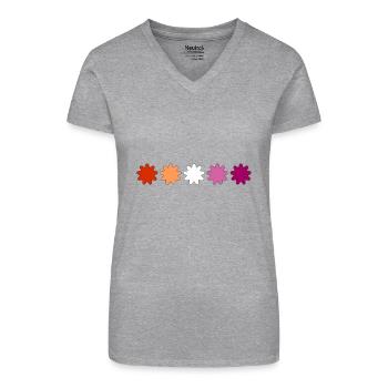 Fleurs subtiles de la fierté lesbienne - T-shirt bio col V Femme - noir - Devant