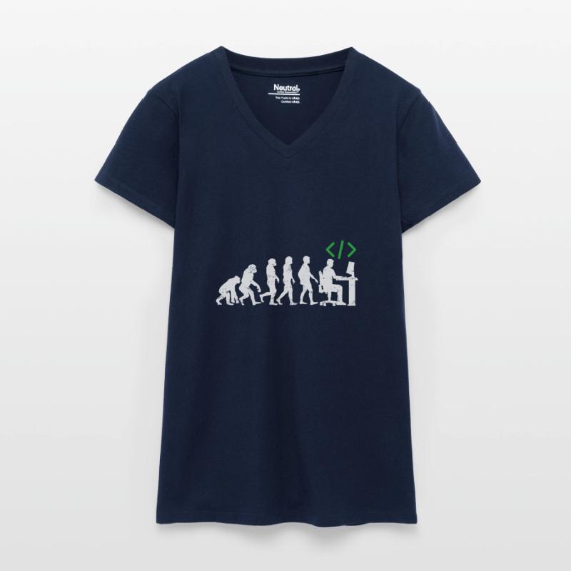 Les programmeurs codeur cadeau évolution java c ++ T-shirt bio col V Femme